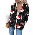 thumbnail image 4 of Moda Mujer Casual Navidad Impreso Manga larga Cordón Sudadera con capucha Tops Blusa Pompotops  gfhjh13387, 4 of 8