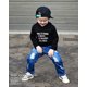 thumbnail image 4 of Conjunto de ropa para bebé niño, sudadera con capucha estampada de manga larga y pantalones vaqueros, 4 of 5