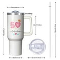 thumbnail image 2 of 1pc 50 years old 40oz Tumbler with Straw & Handle - Insulated Stainless Steel Cup | Holiday Gift for Man Women (Christmas, Valentine's, Birthday), 2 of 7