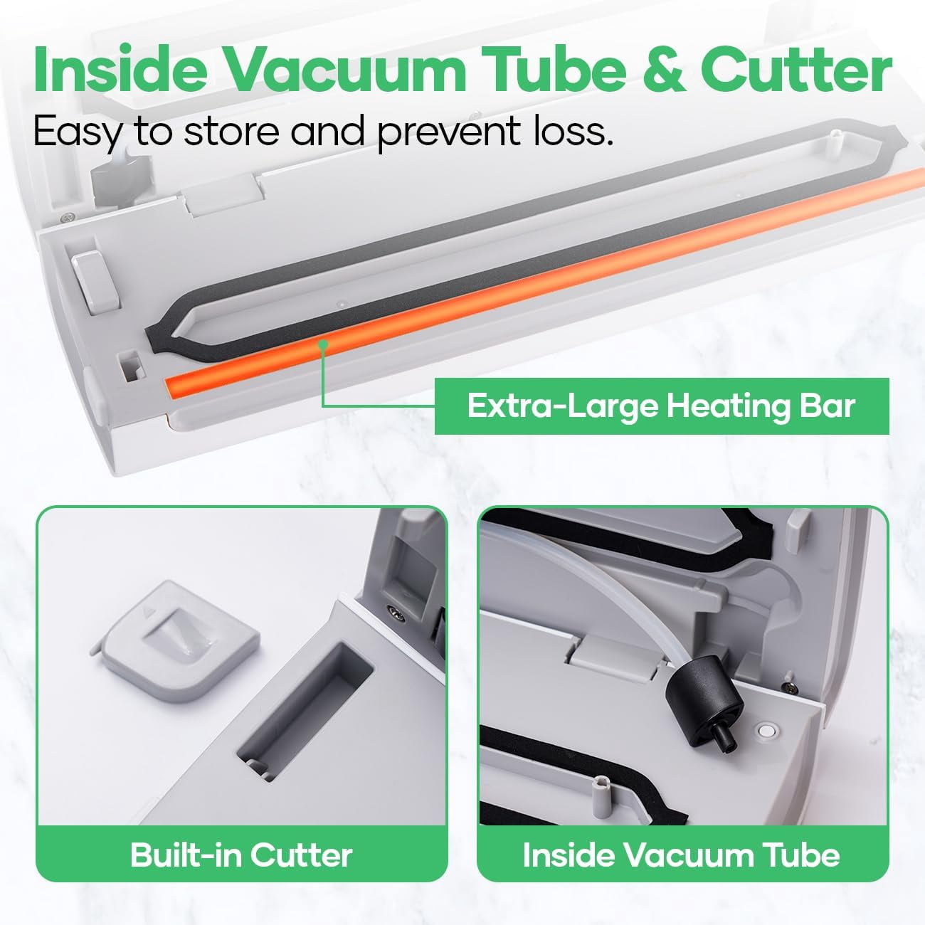 Automatic Vacuum Sealing Machine with Bag Cutter, Dry and Moist Modes, Vacuum Seal Roll Included