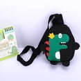 thumbnail image 1 of Bonita y pequeña bolsa de hombro con diseño de dinosaurio, mochila portátil con correa de hombro ajustable para niños, color negro, 1 of 1