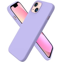 Compatible with iPhone 13 Case 6.1, Slim Liquid Silicone 3 Layers Full Covered Soft Gel Rubber Case Cover 6.1 inch-Light Purple