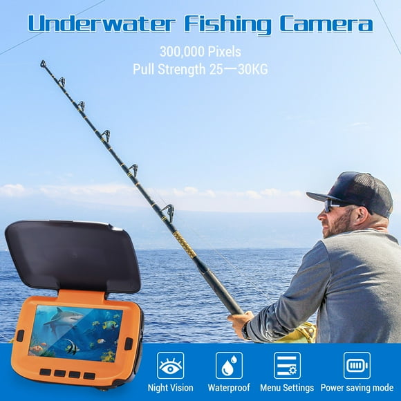 Cámara de Pesca Submarina de Pesca Con Un Monitor Lcd Digital de 4.3 Pulgadas 120 300,000 Píxeles 8 Cs Visión Nocturna para la Pesca de Río/Hielo