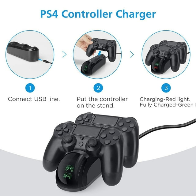 PlayStation 4 Pro 1TB 4K Gaming Console with Two DualShock 4 Wireless Controller and Mytrix DS4 Fast Charging Dock