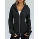 thumbnail image 5 of Sudaderas con Capucha y Cremallera para Mujer, Chaquetas de Forro , Sudaderas de Gran Tamaño, Conjuntos de Moda de Otoño, Suéteres, Ropa de Invierno. Negro L, 5 of 10