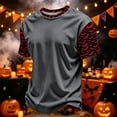 thumbnail image 5 of ZXLBBD Men's T-Shirts Halloween Ribbed Pumpkin Graphic Tee Short Sleeve Crew Neck T Shirt Party Daily Versatile T-Shirts for Man Casual,Gray,5XL, 5 of 7