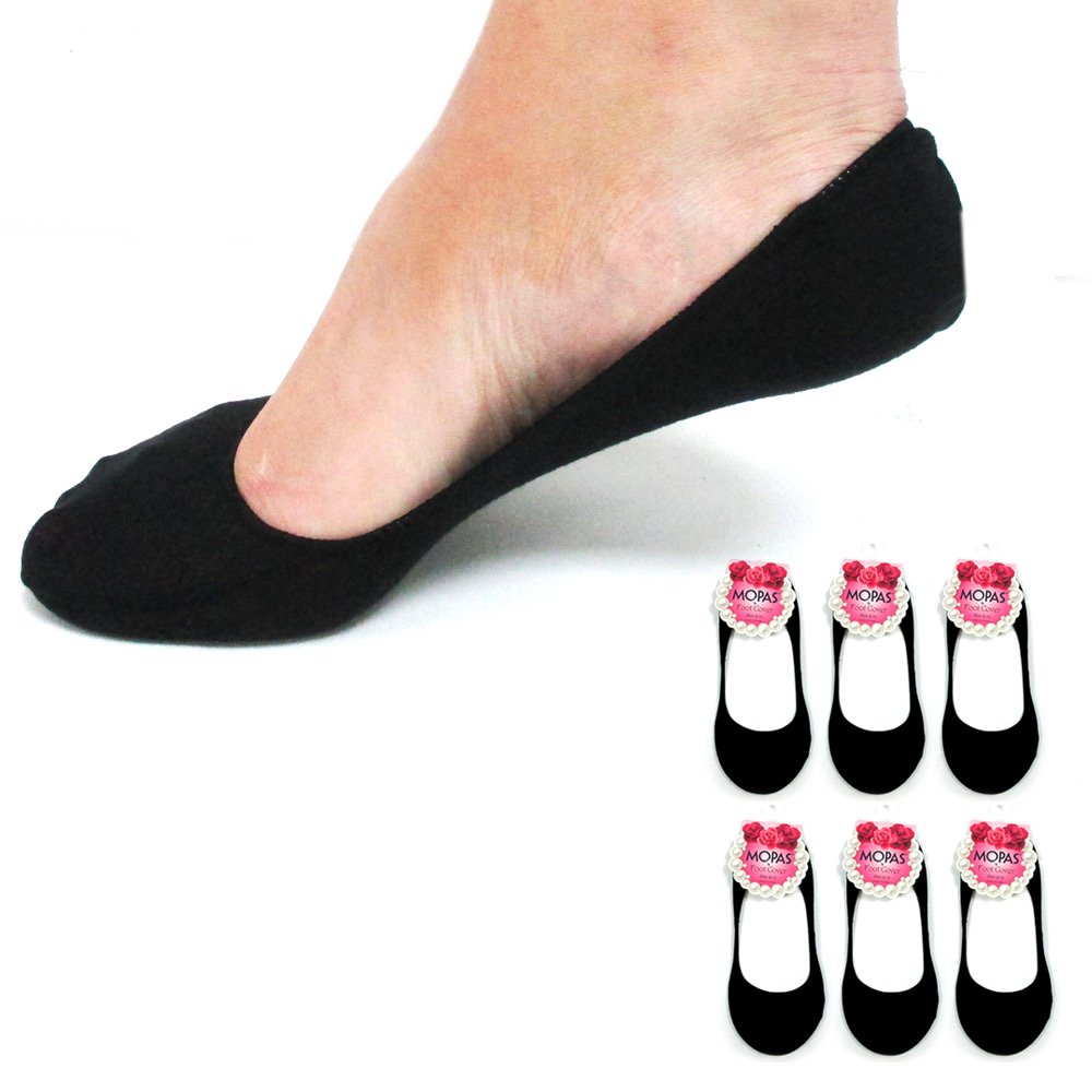 PEDS 6 Pairs Black Womens Ladies No Show Foot Cover Footies Liner Low