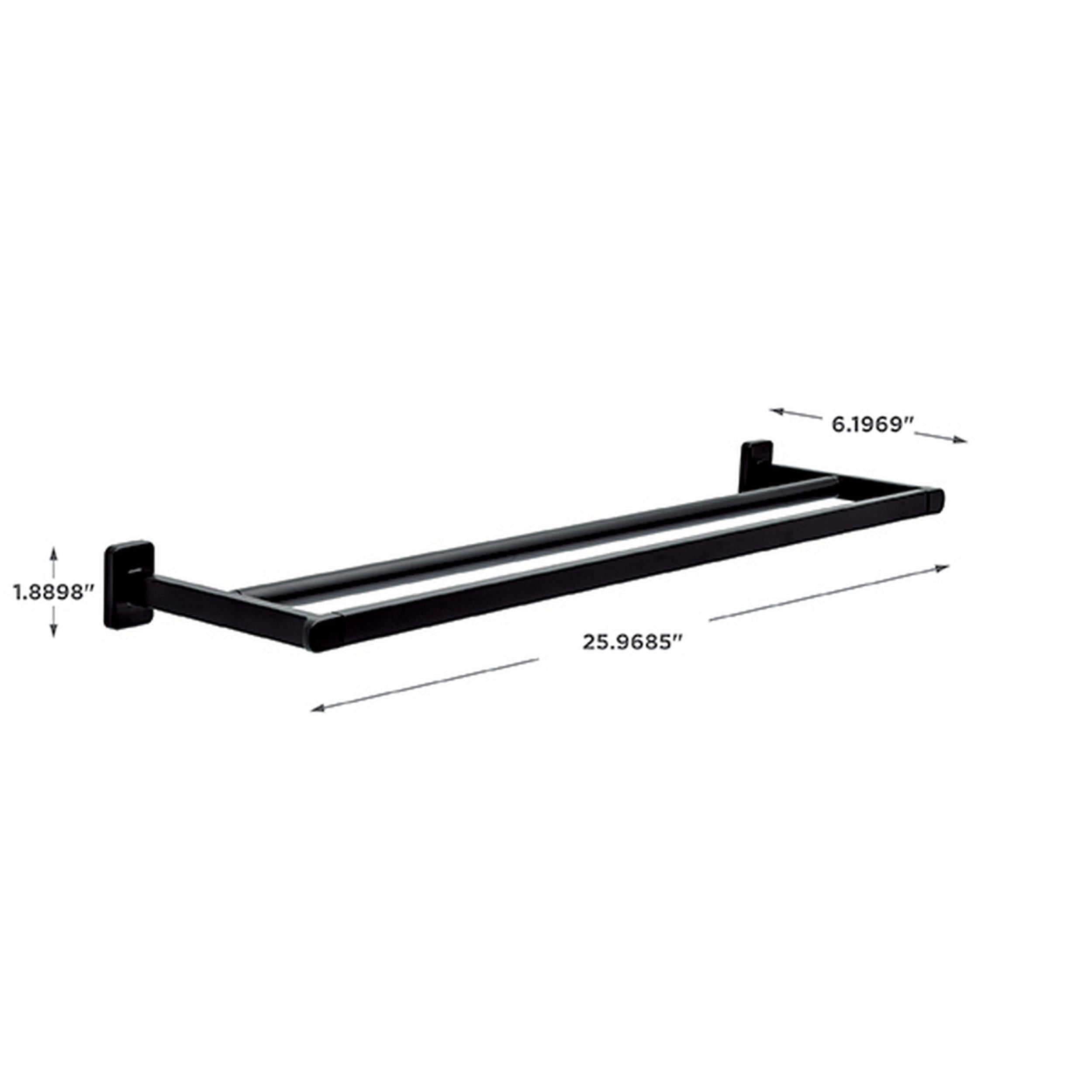 Better Homes & Gardens Alden 24" Double Towel Bar Holder, Matte Black