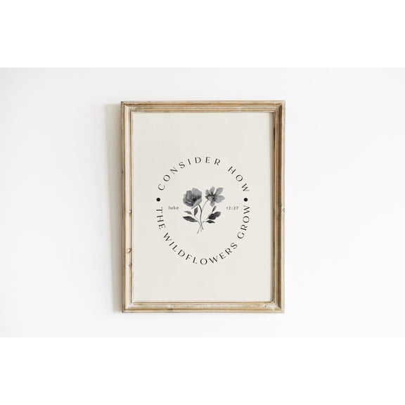 Consider The Wildflowers Scripture Poster, Unframed Size 8x12