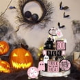 thumbnail image 5 of Pink Halloween Decorations Set, Cute Ghost Banner, Trick or Treat Signs, Boo Wall Art, Spider Web Decor for Kids Party, 5 of 5