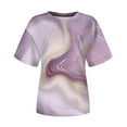 thumbnail image 4 of Ichuanyi Womens Shirts, Adult Fashion Woman Round Neck Short Sleeve Tops T-Shirt Prints Loose Blouse, 4 of 6