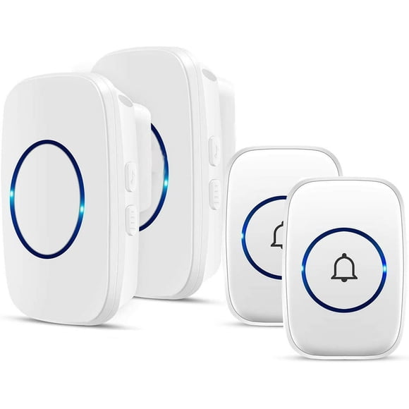 CUITING ZOUYUE Sonnette Sans Fil pour la Maison à Piles 1000 Pieds Fonctionnement Volume Réglable Facile à Utiliser Sonnette Étanche avec Flash LED 1 Bouton-Poussoir et 1 Récepteur Noir