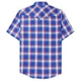 thumbnail image 2 of Dubinik®Mens Shirts Short Sleeve Plaid Shirt Men Bamboo Fiber Western Cowboy Pearl Snap Vintage Casual Plaid Shirts For Men, 2 of 6