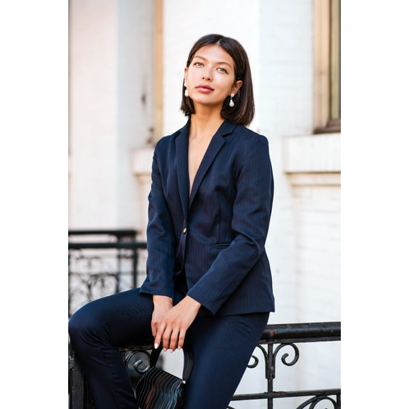 Le Reussi® Navy wool Jacket - Size: M, Made in USA.