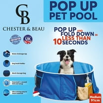 Chester & Beau: Pop Up Pet Pool & Bath (Dogs)-  - Medium - 35.8 x 13", 2-In-1, Pops Up in Less Than 10 Seconds, Dog Grooming, Cooling & Play, Durable Material