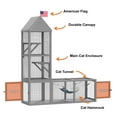 thumbnail image 3 of Catio Outdoor Cat Enclosure with Tunnel, 2 in 1 Outside Pet Playground Include 1 Catio and 1 Tunnel, Cat Enclosure with Cats Hammock and Waterproof Cover, Indoor Outdoot Cats Cage with 2 Door, 3 of 7