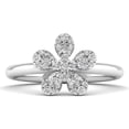 thumbnail image 2 of Empire Jewel 1.30 Ct Round Cut Diamond Silver Band - Floral Design Engagement Ring for Women - 14K White Gold Plated Gift Ring for Anniversary - Classic Birthday Cocktail Jewelry, 2 of 3