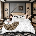 thumbnail image 3 of Meiyoeat Retro Lucky 8 Billiards Ball Pattern Duvet Cover Queen for Teens, Leopard Print Queen Bedding, Black White Brown,Grey Reversible,3-Piece,No Comforter, 3 of 6