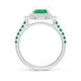 thumbnail image 2 of ANGARA Natural Pear-Shaped 1.2 ct Emerald Two Tone Ring with Double Halo in 14K White Gold for Women (Size-9x6mm) | May Birthstone, Anniversary, Jewelry Gift for Women | Natural Emerald Ring, 2 of 10