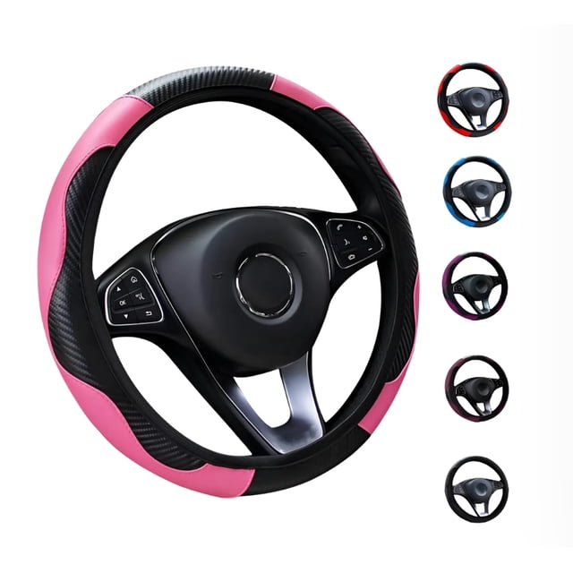 Funda Cubre Volante Deportivo Protector Antiderrapante Auto Modelo Rosa