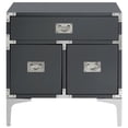 thumbnail image 3 of Posh Living Aubree 1-Drawer Nightstand with Corner Brackets in Gray/Chrome, 3 of 9