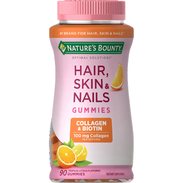 Nature's Hair Skin and Nails With Collagen and Biotin, Gummies, 90 Ct -