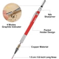 thumbnail image 2 of 3 Pcs 2mm Mechanical Carpenter Pencil Set with 36 Marker Refills and Sharpener, Woodworking Marking Tool Solid Deep Hole Construction Pencil, Extended Needle-Nose Tip for Use in Jobs, 2 of 7