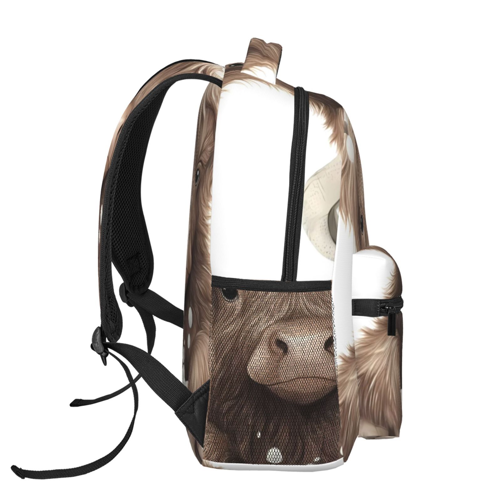 Ratiio Cute Cow Bath Print Eco-Friendly Casual Backpack, Water-Resistant Polyester Canvas Daypack with Smooth Zippers, Comfortable & Durable Travel Bag with Laptop Compartment