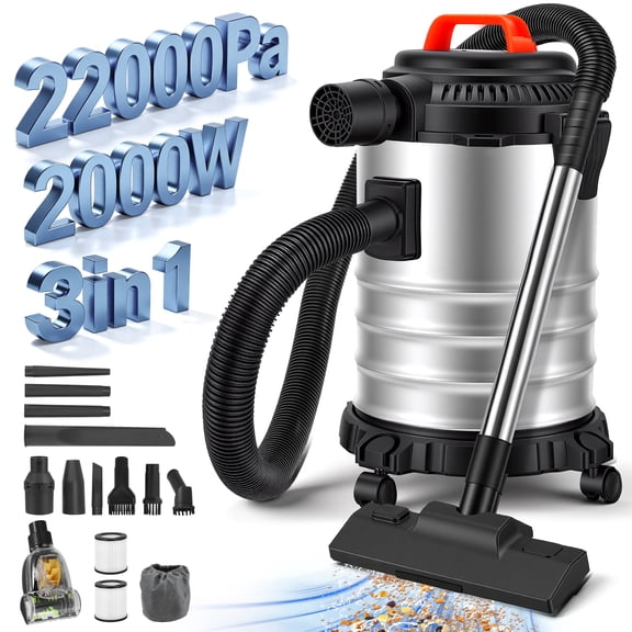 RELOIVE Wet Dry Vacuum,4.5 Gallon 2000W 6.5 Peak HP,3-in-1 Stainless Steel Shop Vacuum Wet and Dry,with Filter and Attachments for House Garage Workshop Car