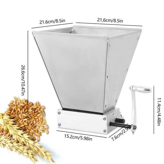 Manual Grain Mill Grinder, 4L Grinding Mill for Flour, Self-made Beer Brewing