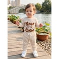 thumbnail image 6 of Cjfdfy Newborn Baby Boy Hospital Going Home Outfit Infant Baby Boys Spring Fall Winter Clothes 0 3 6 12 18 Months Letter Embroidery Waffled Long Sleeve Romper and Long Pants Set, 6 of 9
