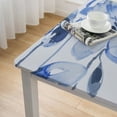thumbnail image 4 of nygtbtfer  Watercolor Blue Floral Tablecloth Navy and White Flowers Printed Modern Minimalist Art Rectangle Table Cloth Fabric Table Cover for Kitchen Dining Room Party Decors, 4 of 7