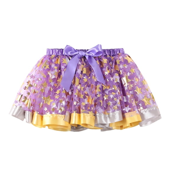 TAGOLD Fall Savings Holiday Deals 2023 Girls Party Dress, Toddler Baby Girls Cute Star Net Yarn Princess Skirt Multi-color Skirt Dress