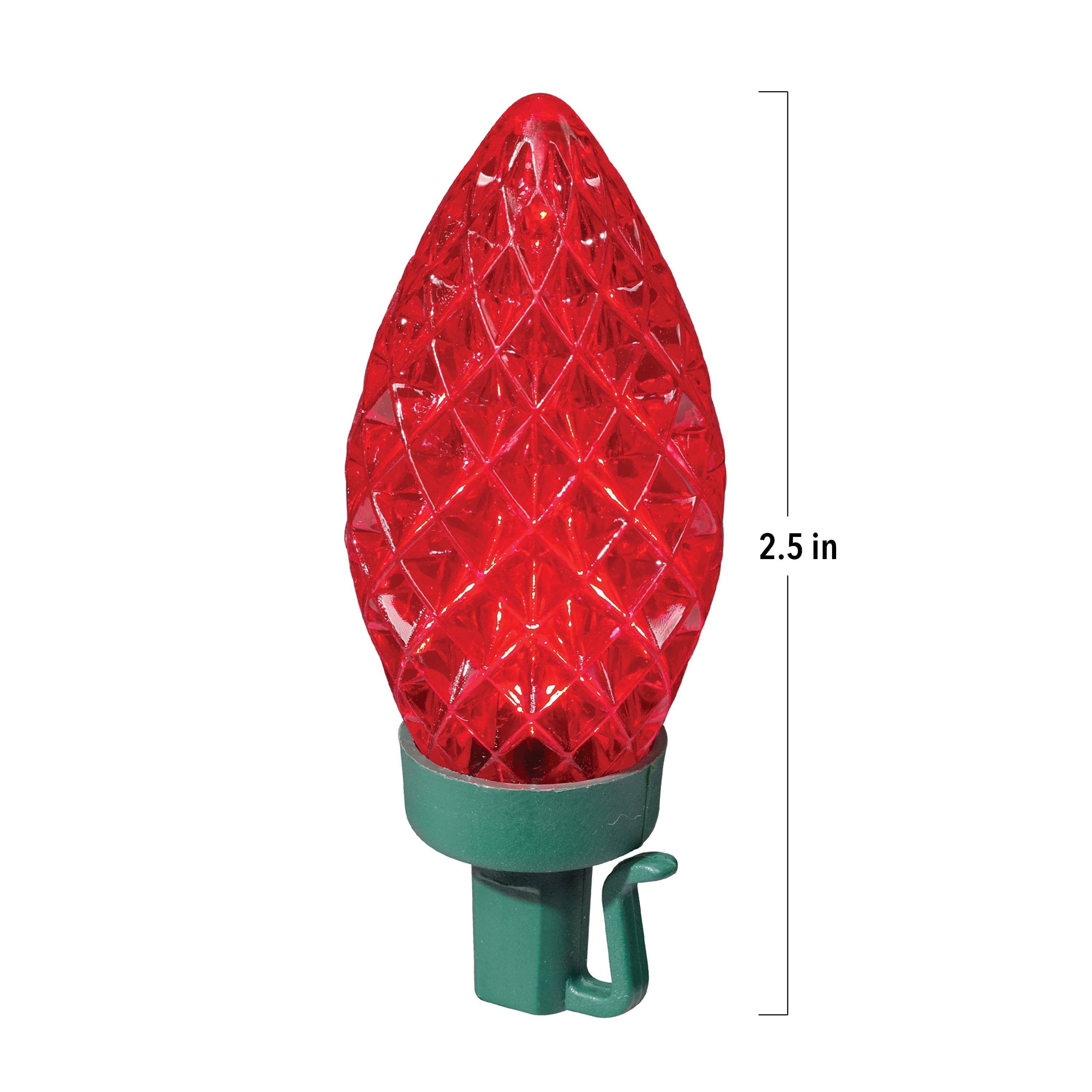 Indoor/Outdoor 100-Count LED Diamond-Cut C9 Christmas String Lights, Red and Warm White, Green Wire, 58.5', by Holiday Time
