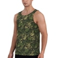 thumbnail image 2 of Gukieu Green Camouflage Skull Print Men's Quick Dry Fitness Vest, Round Neck Sleeveless Fitness Bodybuilding Top-Large, 2 of 7
