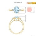 thumbnail image 4 of Angara Natural 1.5 Ct. Aquamarine with Diamond Classic Ring in 14K Yellow Gold for Women (Ring Size: 3.5), 4 of 9