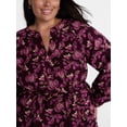 thumbnail image 4 of Terra & Sky Women's Plus Cotton Balloon Sleeve Tie Waist Tunic Dress, Sizes 0X-5X, 4 of 5