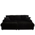 thumbnail image 5 of Corduroy Sofa with Ottoman and Supportive Seat / Perfect for Busy People to Rest, 5 of 6