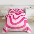 thumbnail image 2 of Manfei Geometric Lines Print Bedding Comforter Set,Waves Stripes Pattern Twin Comforter Sets,Minimalism Striped Bedding Set For Teens,Breathable Home Decor Reversible,2pcs, 2 of 8