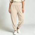 thumbnail image 3 of Rrxhxhs Harem Pants for Women Plus Size Solid Color High Waist Double Button Loose Casual Joggers with Pockets, 3 of 9