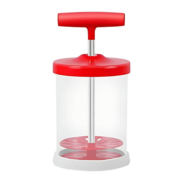 Red Manual Milk Frother With Double Layer Whipping, Handheld Operation And Plastic Build For Home Baking, Coffee And Beverage Making, 6.3X4.7X3.1In 0.33Lb