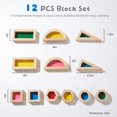 thumbnail image 3 of Bloques de madera WOODENFUN 12 piezas arcoíris apilables, 3 of 6
