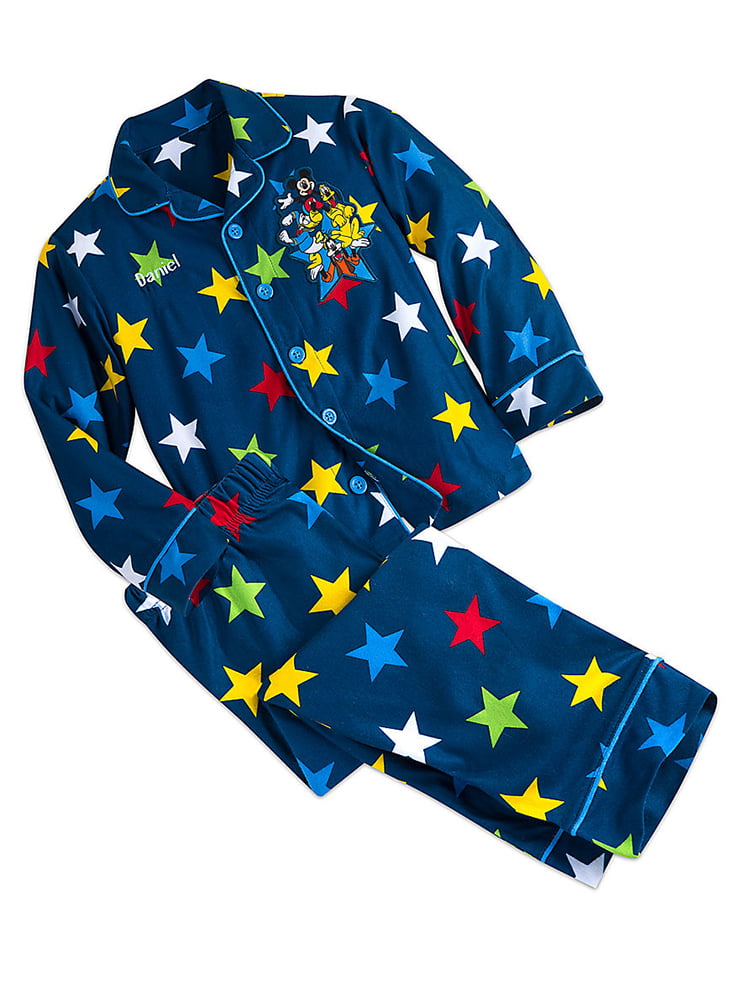 Disney Store Mickey Mouse Boys Pajamas PJ's Set Size 3 5/6 Donald Goofy Pluto 