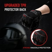 HANDLANDY Heavy Duty Work Gloves Men, Touchscreen TPR Impact Reducing Work Gloves, Non-Slip Breathable Mechanics Gloves, Large