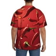 thumbnail image 3 of Naloa Floating Red Chili Peppers Men's Loose Fit Cuban Collar Short-Sleeve Shirt, Hawaiian Shirts, Mens Shirts Casual for Everyday Wear Outings-Medium, 3 of 5