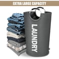 thumbnail image 6 of Kimmama 90L Portable Foldable Waterproof Laundry Basket with Handle, Dark Grey, 6 of 7