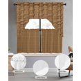 thumbnail image 2 of Vintage Rattan Swag Curtains for Living Room/Bedroom Windows, Minimalist Abstract Wicker Texture Brown Kitchen Curtains and Valances Set 36 Inch Length, Light Filtering Swags Valance Curtain Panels, 2 of 5