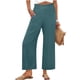 thumbnail image 3 of TaTaai Women's Summer Straight Leg Pants, Loose Fit High Waist Trousers with Pockets, Soft Ruffles and Pleats Design, Perfect for Casual, Beach and Seasonal Wear Gift, 3 of 7