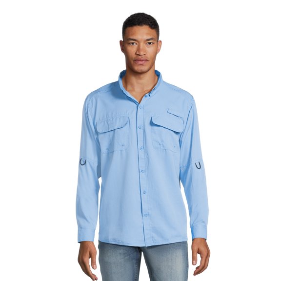 Burnside Men's and Big Men's Long Sleeve Utility Shirt with Pockets, Sizes M-2XL