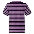 thumbnail image 4 of ADSSDQ Men's Loose T-Shirts Trendy Casual Striped Round Neck Short Sleeve Basic Tees Purple 4XL, 4 of 4